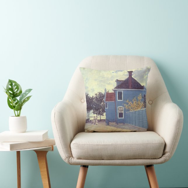 Blauw huis in Zaandam van Claude Monet Kussen (Stoel)