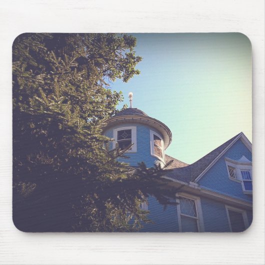 Blauw huis muismat (Voorkant)