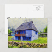 Blauw huis schilderen briefkaart (Voorkant / Achterkant)