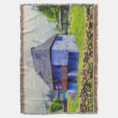 Blauw huis schilderen deken (Voorkant Verticaal)