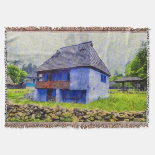 Blauw huis schilderen deken (Voorkant)