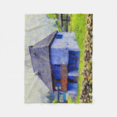 Blauw huis schilderen fleece deken (Voorkant)