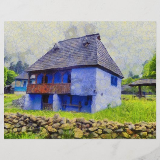 Blauw huis schilderen flyer (Voorkant)