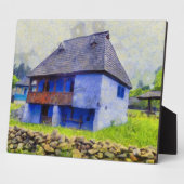 Blauw huis schilderen fotoplaat (Zijkant)