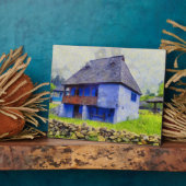 Blauw huis schilderen fotoplaat (Zijkant)