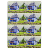 Blauw huis schilderen klembord (Achterkant)