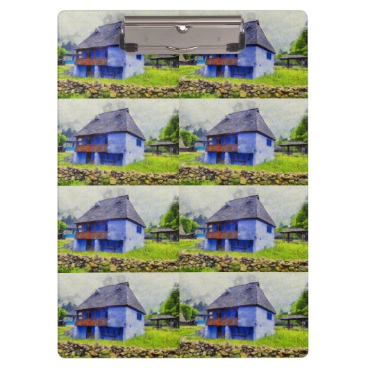 Blauw huis schilderen klembord (Voorkant)