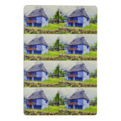 Blauw huis schilderen mini klembord (Achterkant)