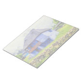Blauw huis schilderen notitieblok (Schuin)