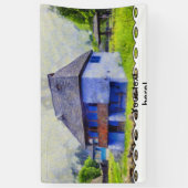 Blauw huis schilderen spandoek (Verticaal)