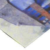 Blauw huis schilderen tafelkleed (Gekanteld)