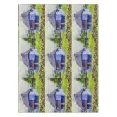 Blauw huis schilderen tafelkleed (Voorkant)