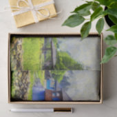 Blauw huis schilderen tissuepapier (Geschenk)