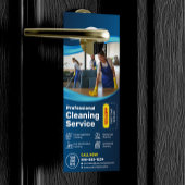 Blauw Huis Schoonmaak Huishoudster Janitorial Maid Deurhanger