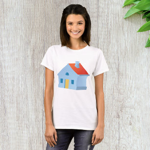 Blauw huis t-shirt