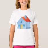 Blauw huis t-shirt (Voorkant)