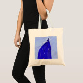 Blauw huis tote bag (Voorkant (product))