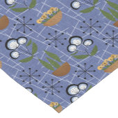 Blauw, huisplanten | Moderne medio-eeuwse ontwikke Korte Tafelloper (Hoek)