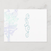 Blauw huwelijk met houten korrels aankondigingskaart (Achterkant)