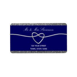 Blauw Huwelijk Retouradres Label