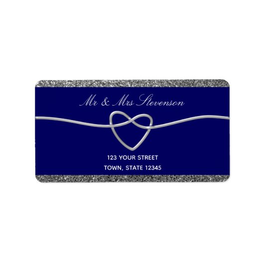 Blauw Huwelijk Retouradres Label (Voorkant)