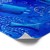 Blauw Huwelijks Schilderij Hedenlands Kunstprint Poster (Hoek)