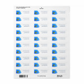 Blauw huwelijksadreslabel etiket (Full Sheet)