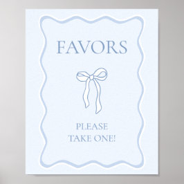 Blauw huwelijksfeest favor voor de bruidsshowers poster