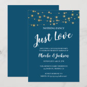 Blauw Huwelijksfeest met Verlichte Slag Party Kaart (Voorkant / Achterkant)