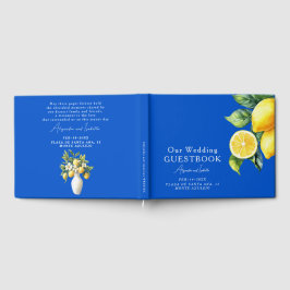 Blauw Huwelijksgastenboek Azul & Limone Romance Gastenboek
