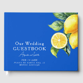 Blauw Huwelijksgastenboek Azul & Limone Romance Gastenboek