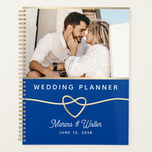 Blauw Huwelijksplanner Fotoboek Planner (Voorkant)