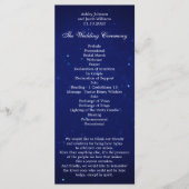 Blauw huwelijksprogramma. Marine nacht winter cere Programmakaart (Voorkant)