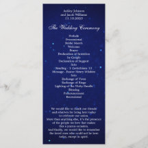 Blauw huwelijksprogramma. Marine nacht winter cere