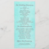  blauw huwelijksprogramma's programmakaart (Achterkant)