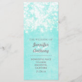  blauw huwelijksprogramma's programmakaart (Voorkant)