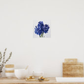Blauw Hyacint Bloemenkunst Print Poster (Keuken)
