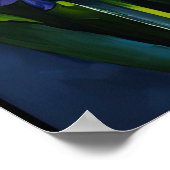 Blauw Hyacint Bloemenkunst Print Poster (Hoek)