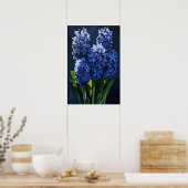Blauw Hyacint Bloemenkunst Print Poster (Keuken)