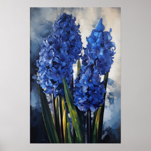 Blauw Hyacint Bloemenkunst Print Poster