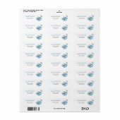 Blauw Hydrangea Baby Shower Adres Etiket (Full Sheet)