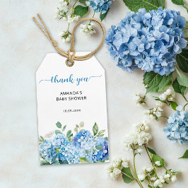Blauw Hydrangea Baby Shower Bedankt Cadeaulabel