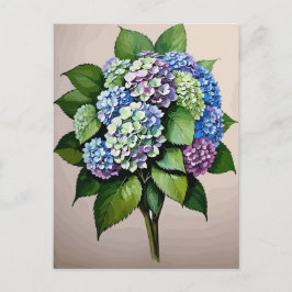 Blauw Hydrangea Bloem Briefkaart