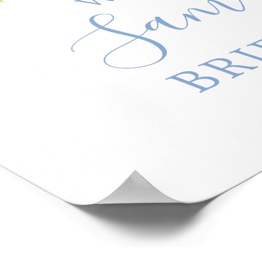 Blauw Hydrangea Bloemachtige Bruidsborrel Welkomst Poster (Hoek)