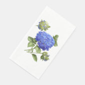 Blauw Hydrangea Bloemen Botanisch Schilderpapier Servet (Hoek)