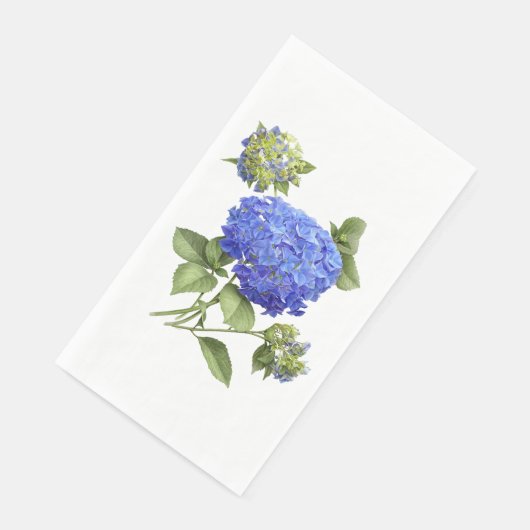Blauw Hydrangea Bloemen Botanisch Schilderpapier Servet (Hoek)