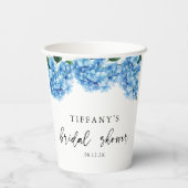 Blauw Hydrangea Bloemen Bruidsdouche Welkom Bord Papieren Bekers (Achterkant)