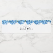 Blauw Hydrangea Bloemen Bruidsontbijt Welkom Bord Waterfles Etiket (Enkel label)