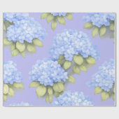Blauw Hydrangea Bloemen Inpakpapier (Vlak)