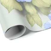 Blauw Hydrangea Bloemen Inpakpapier (Rol Hoek)